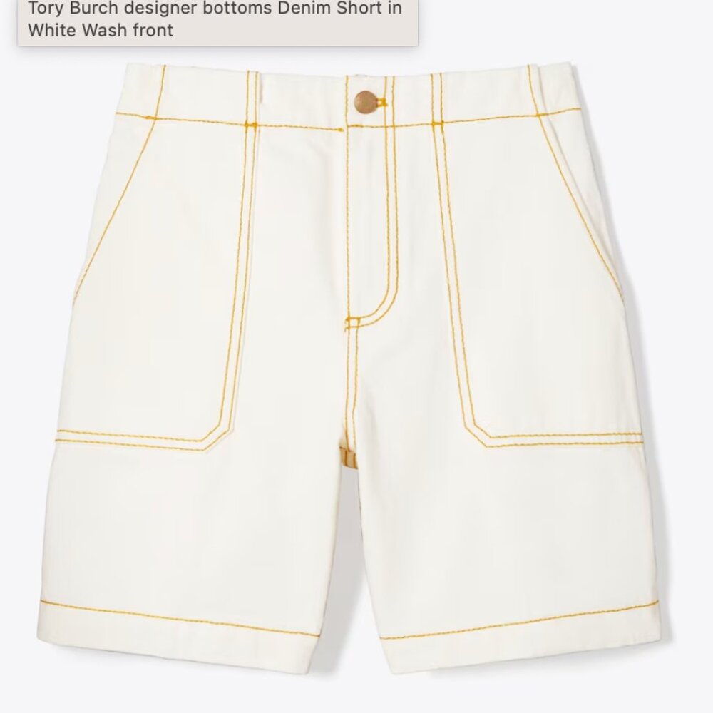 Tory Burch Denim Short in White Wash